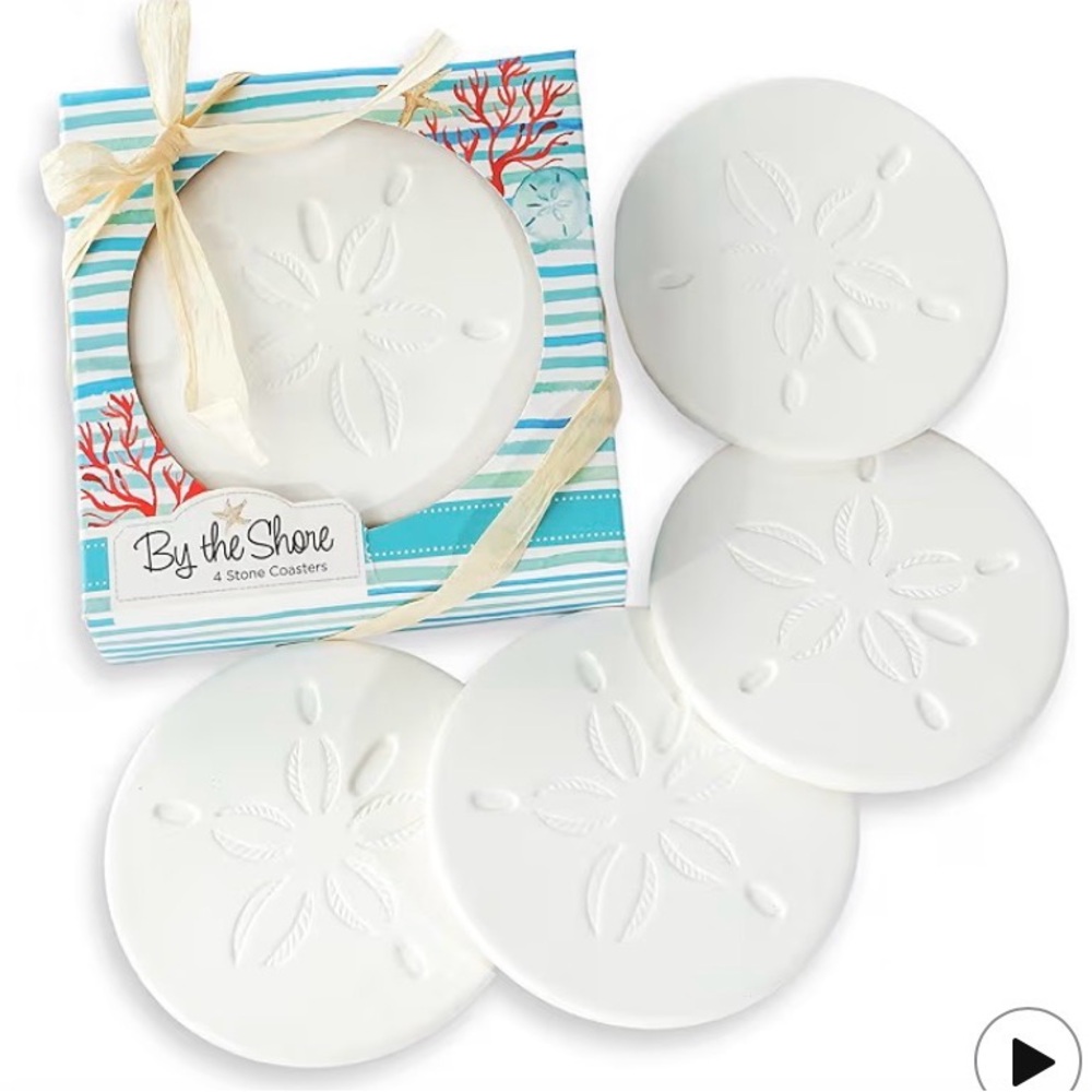 White Sand Dollar Coasters Set